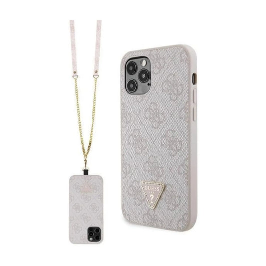 Guess Hülle Crossbody 4G Metal Logo Pink - iPhone 12 / 12 Pro