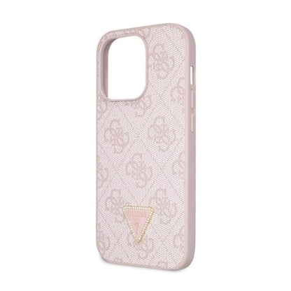 Guess iPhone 14 Pro Hülle, Pink – Crossbody 4G Metal Logo