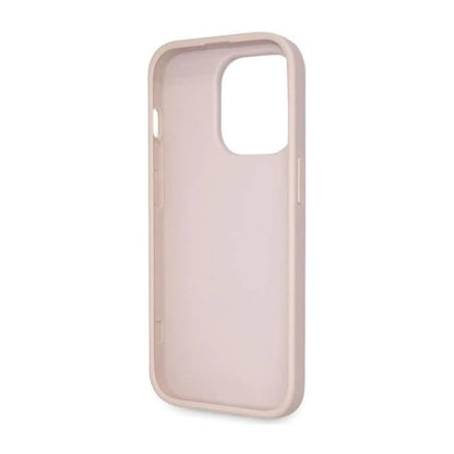 Guess iPhone 14 Pro Hülle, Pink – Crossbody 4G Metal Logo