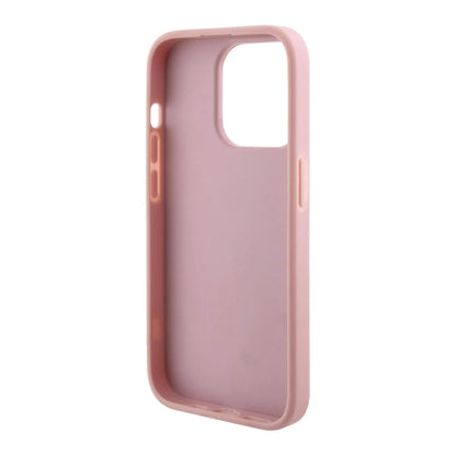 Guess iPhone 15 Pro Hülle GUHCP15LHG4SGP, Rosa – Glitter Script Big 4G