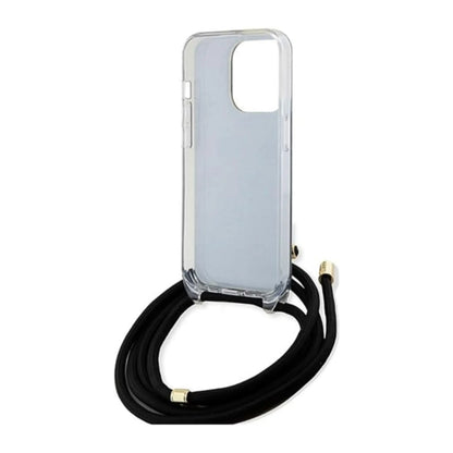 Guess Hülle Crossbody Cord 4G Print Schwarz - iPhone 15 Pro Max