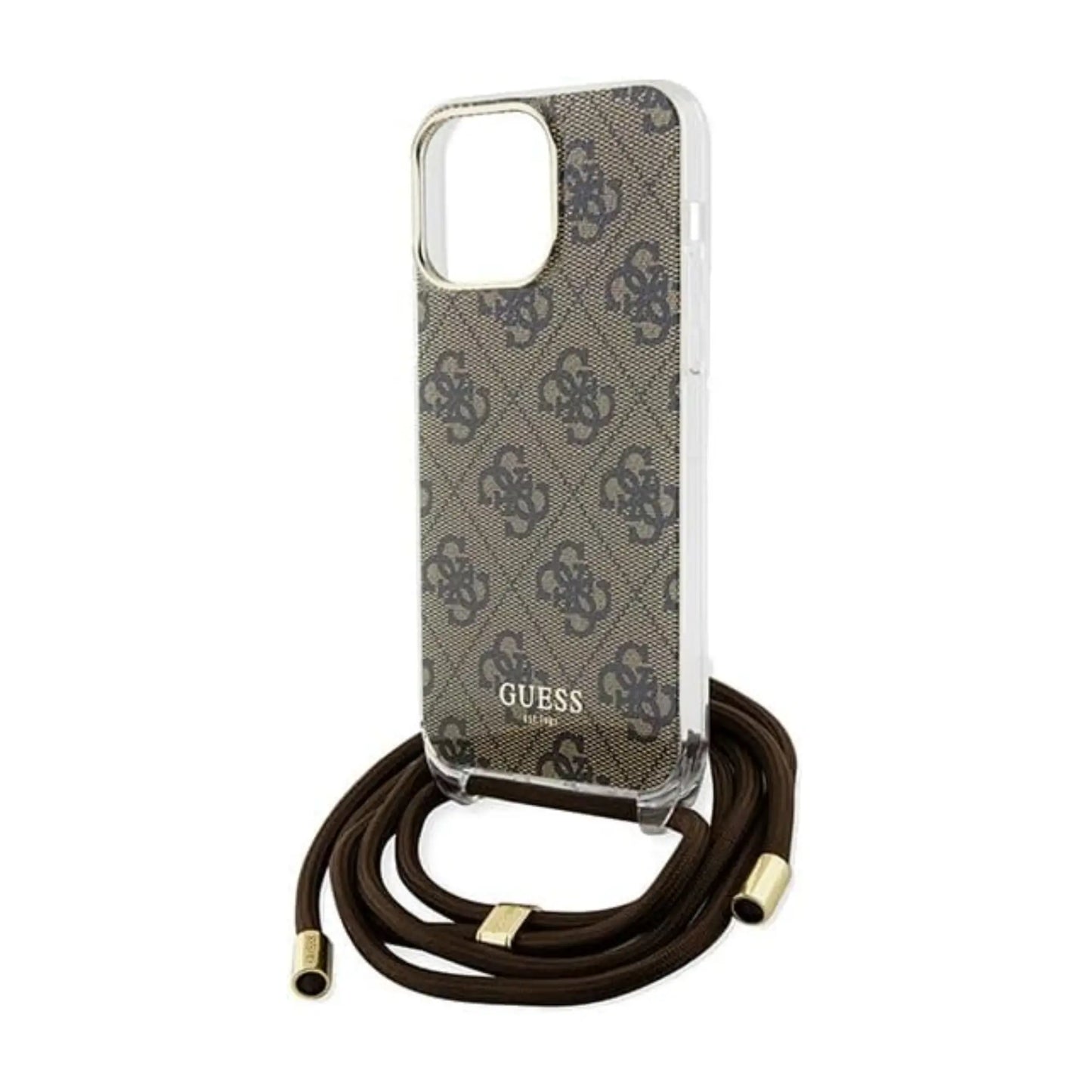 Guess Crossbody Cord 4G Print Case Braun – iPhone 15 Pro
