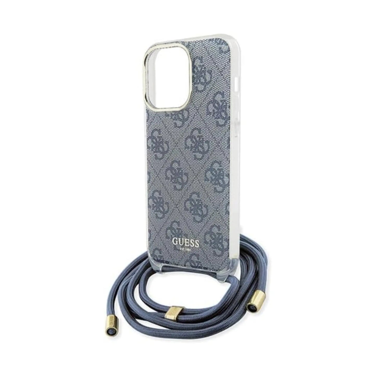 Guess Hülle Crossbody 4G Print Blau - iPhone 15 Pro