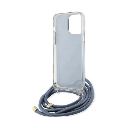 Guess Hülle Crossbody 4G Print Blau - iPhone 15 Pro