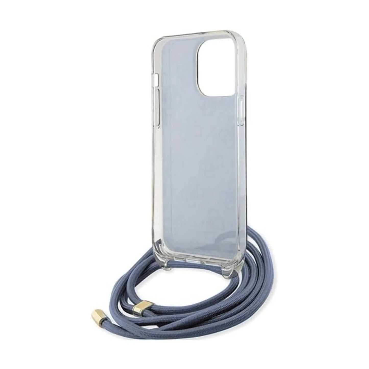 Guess Hülle Crossbody Cord 4G Print Blau - iPhone 15 Pro Max