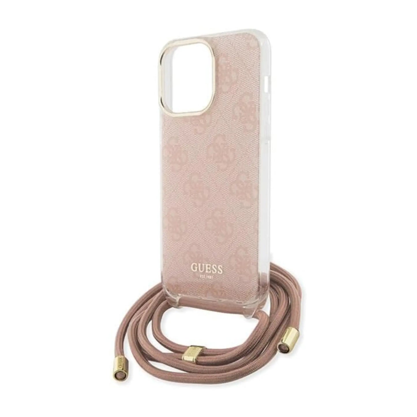 Guess Hülle Crossbody Cord 4G Print Pink - iPhone 15 Pro Max