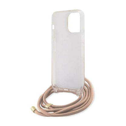 Guess Hülle Crossbody Cord 4G Print Pink - iPhone 15 Pro Max
