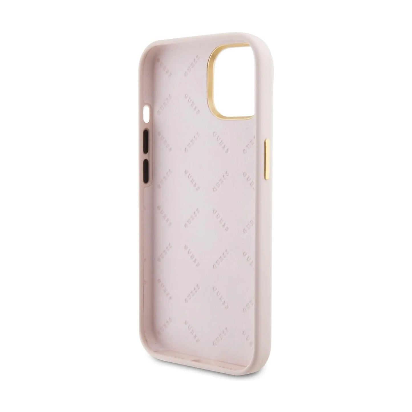 Guess Hülle Silikon Logo Strass 4G Pink - iPhone 15
