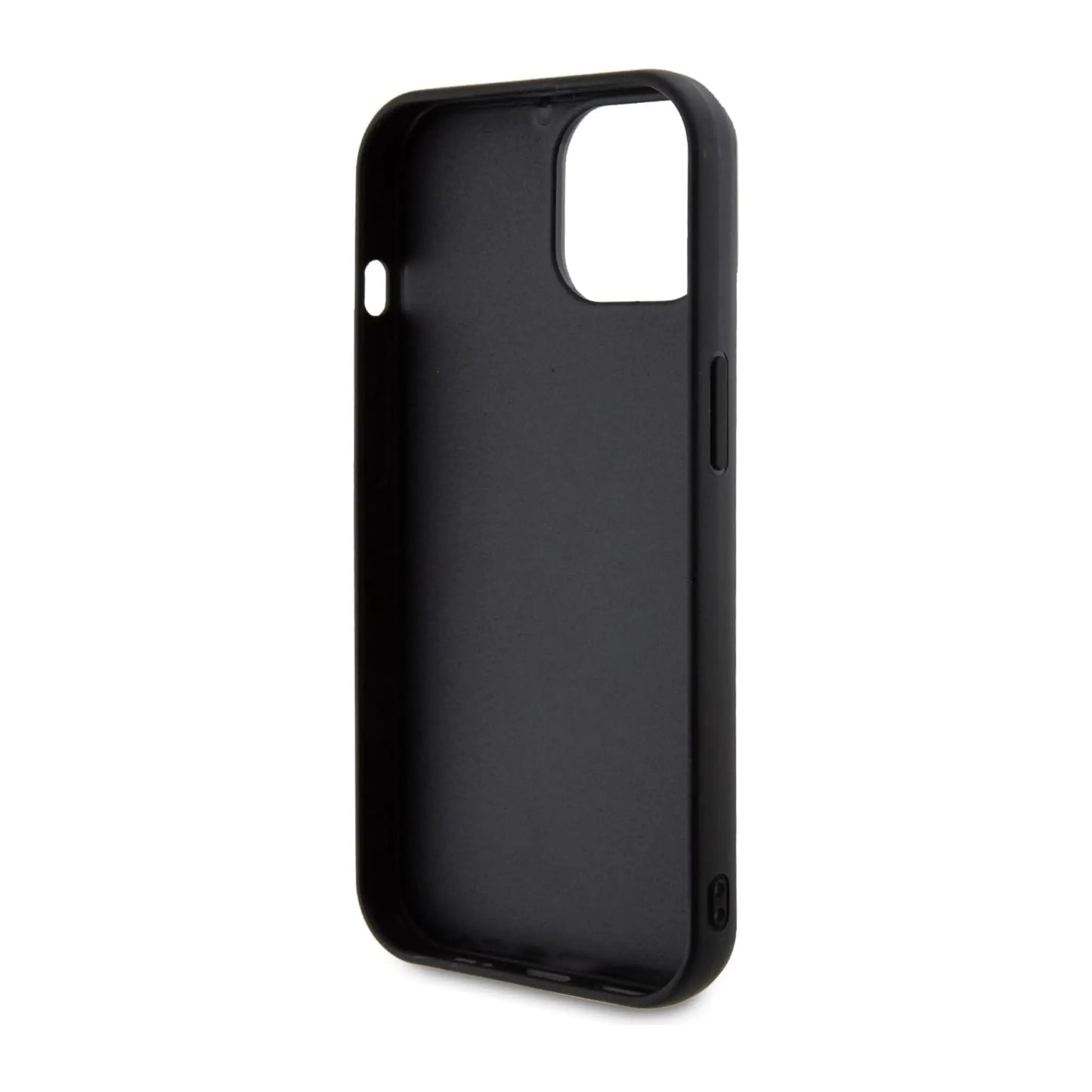 Guess Hülle Quilted Metal Logo Schwarz - iPhone 15