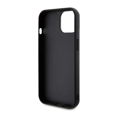 Guess Hülle Quilted Metal Logo Schwarz - iPhone 15