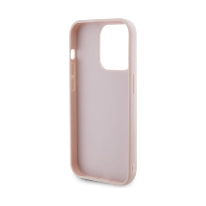 Guess Quilted Metal Logo Hülle Pink – iPhone 15 Pro
