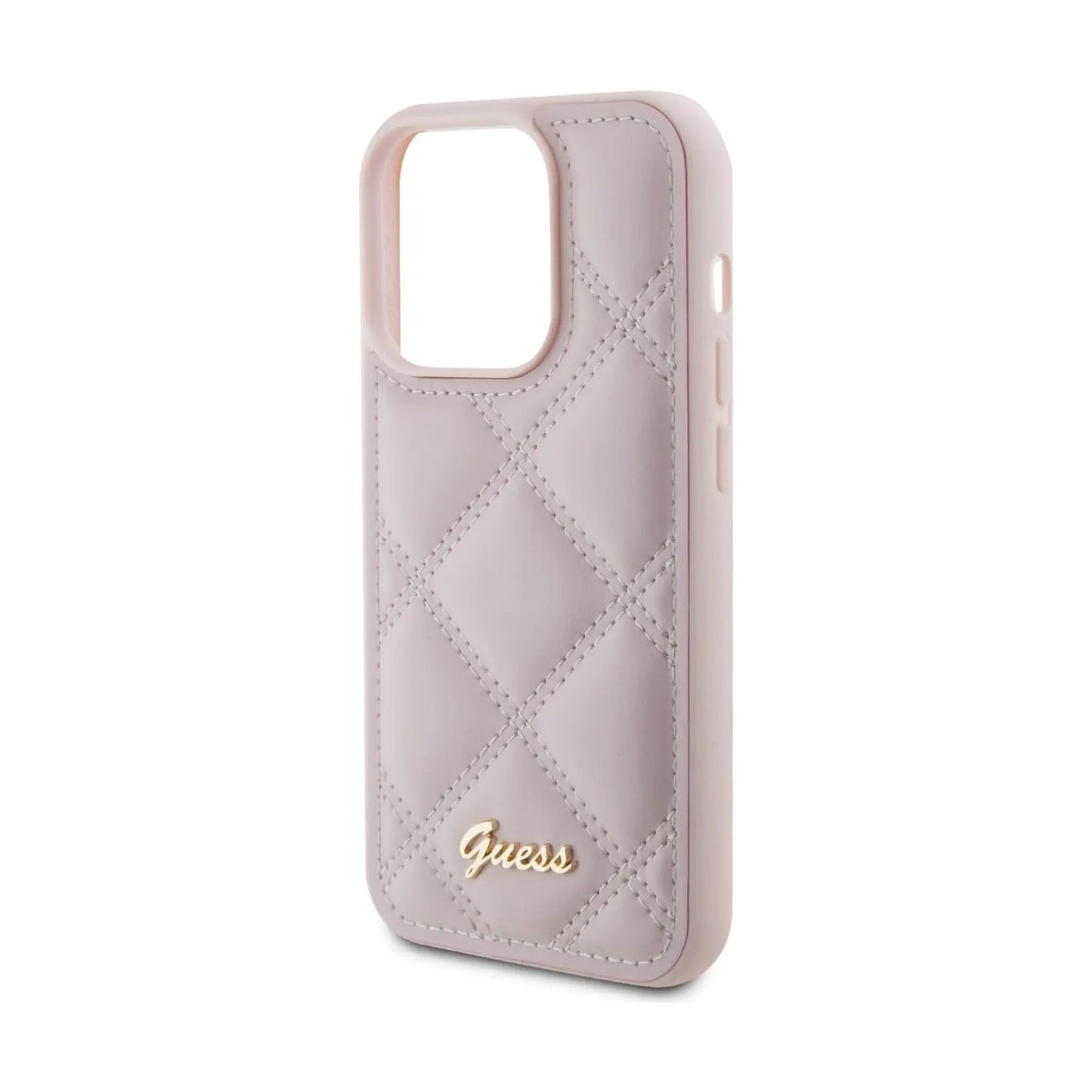 Guess Quilted Metal Logo Hülle Pink – iPhone 15 Pro Max