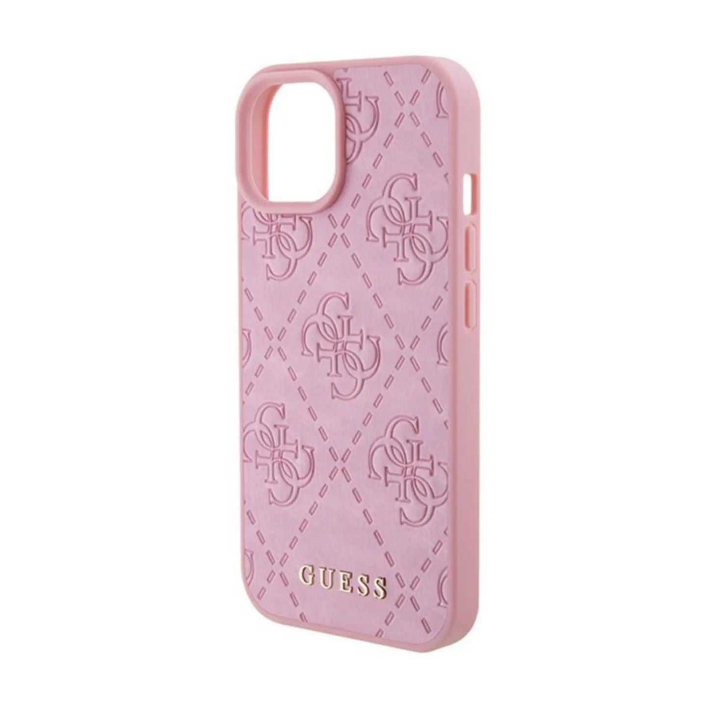Guess Hülle Leather 4G Stamped Pink – iPhone 15