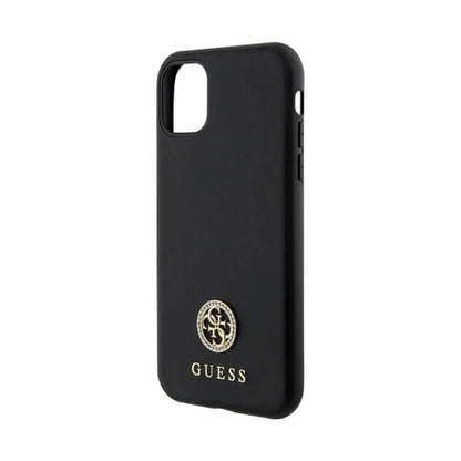 Guess GUHCN61PS4DGPK Hardcase Strass Metall Logo, Schwarz - iPhone 11 / XR