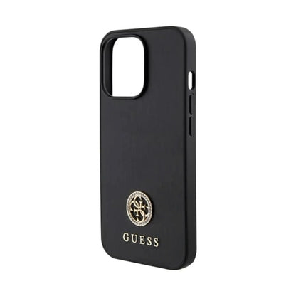 Guess GUHCP13XPS4DGPK Hardcase Strass Metall Logo, Schwarz - iPhone 13 Pro Max