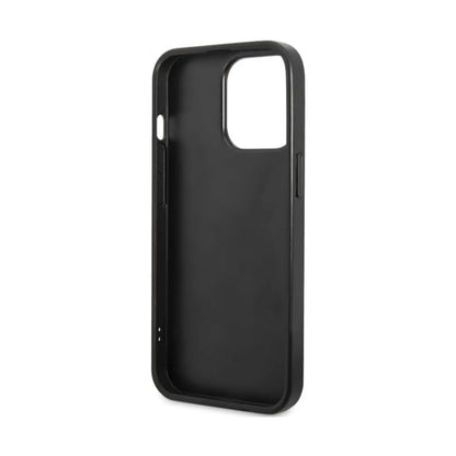 Guess GUHCP13XPS4DGPK Hardcase Strass Metall Logo, Schwarz - iPhone 13 Pro Max