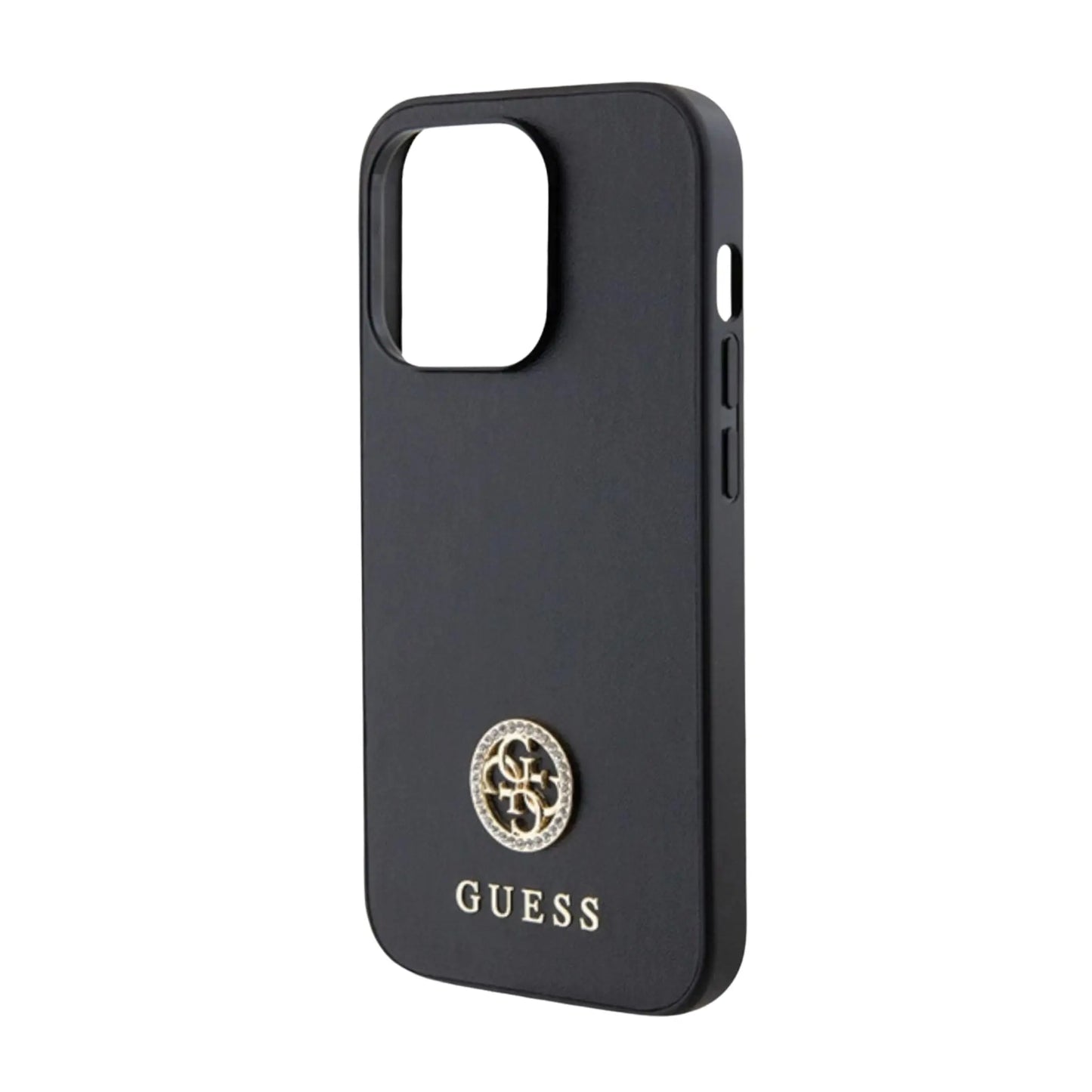 Guess Hülle GUHCP14XPS4DGPK Strass Metal Logo Schwarz – iPhone 14 Pro Max