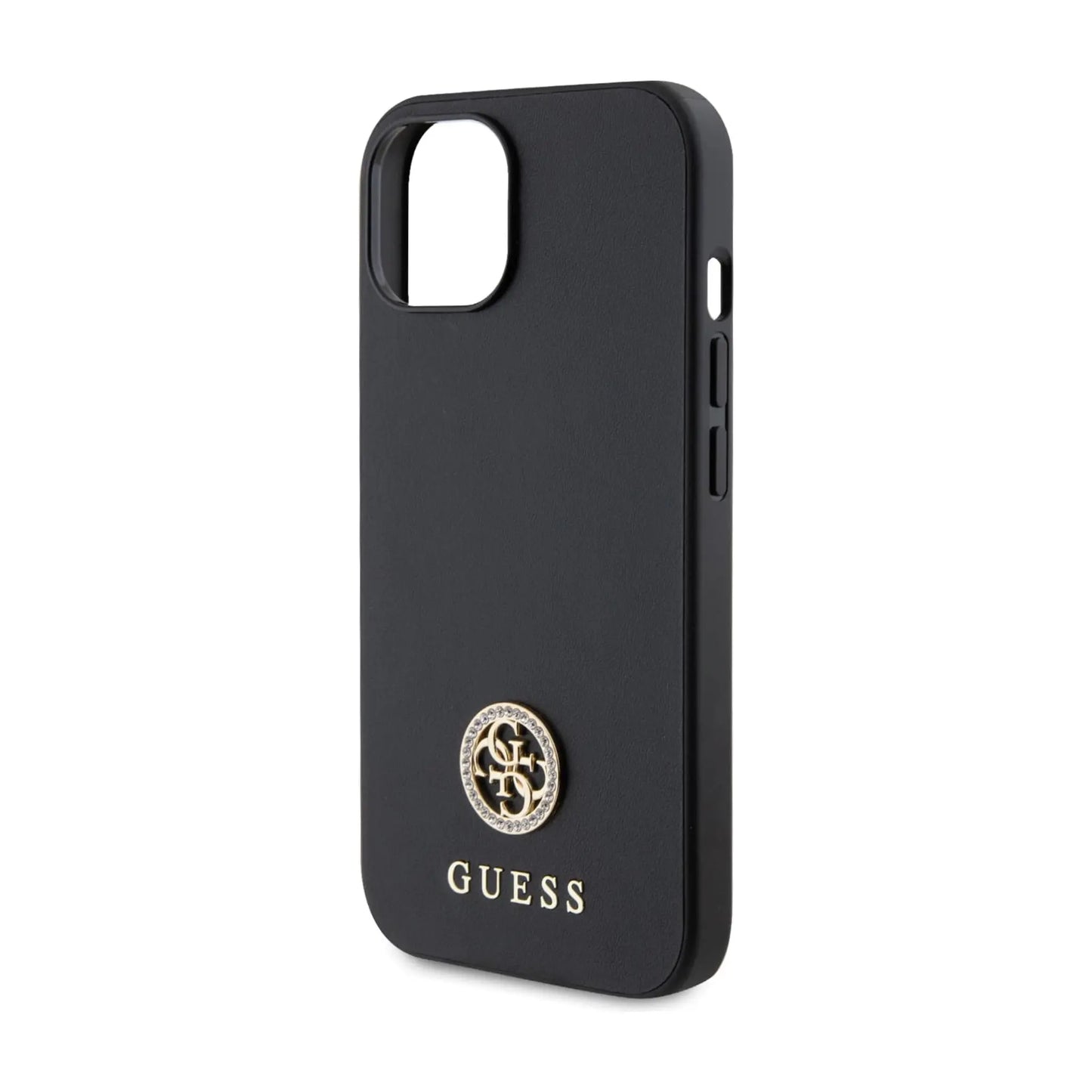 Guess 4G Strass Metall Logo, Schwarz - iPhone 15