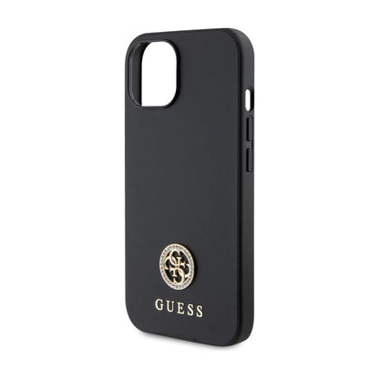 Guess 4G Strass Metall Logo, Schwarz - iPhone 15