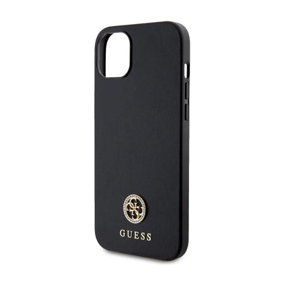 Guess 4G Strass Metall Logo, Schwarz - iPhone 15 Plus