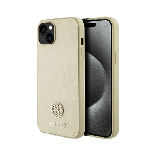 Guess Hülle 4G Strass Metal Logo Gold - iPhone 15
