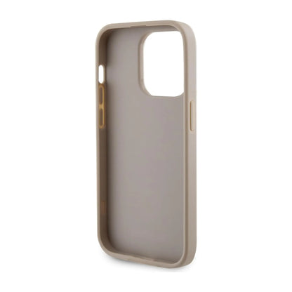 Guess iPhone 15 Pro Max Hülle, Gold – 4G Strass Metal Logo