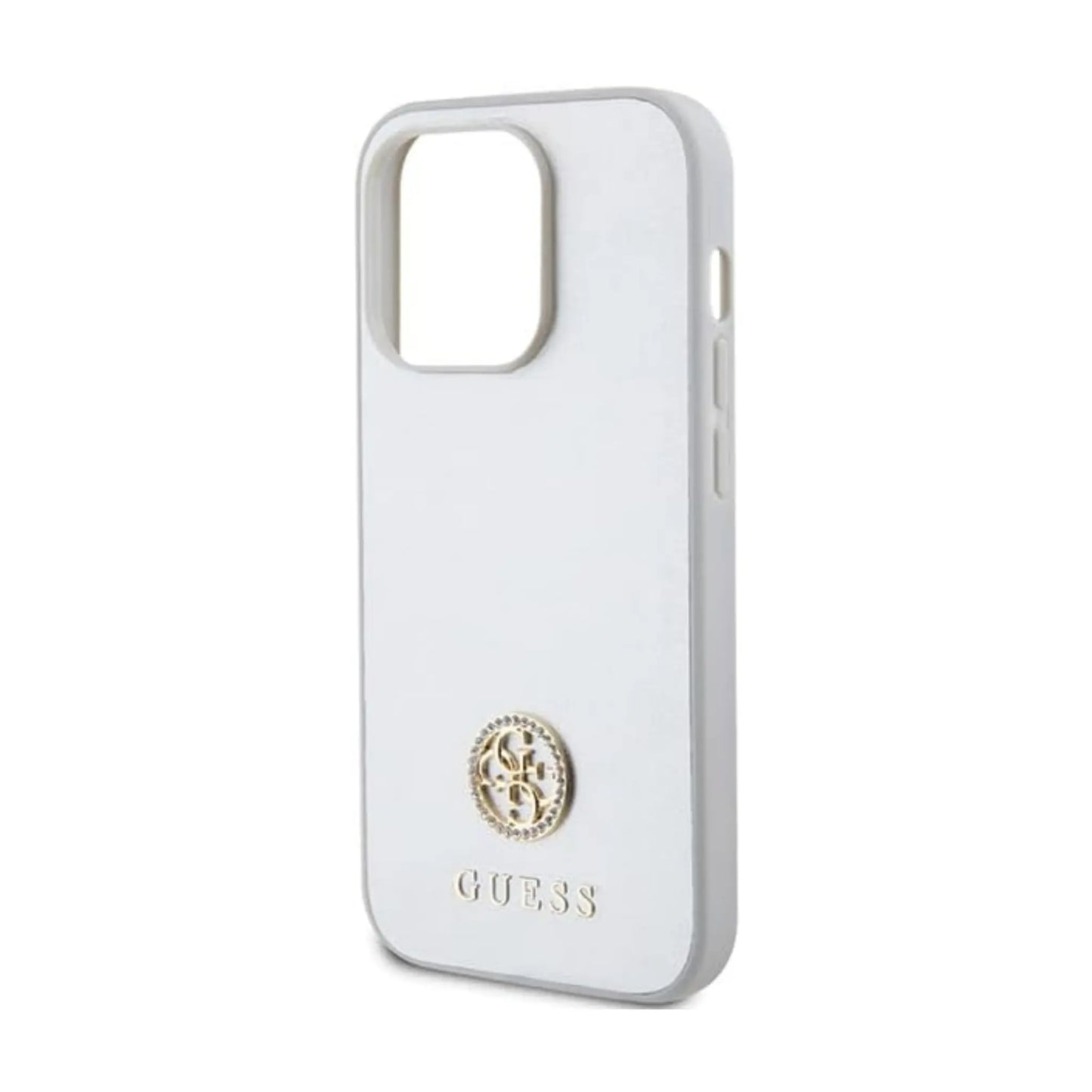 Guess Hülle 4G Strass Metal Logo Silber – iPhone 15 Pro