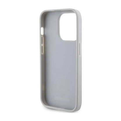Guess Hülle 4G Strass Metal Logo Silber – iPhone 15 Pro