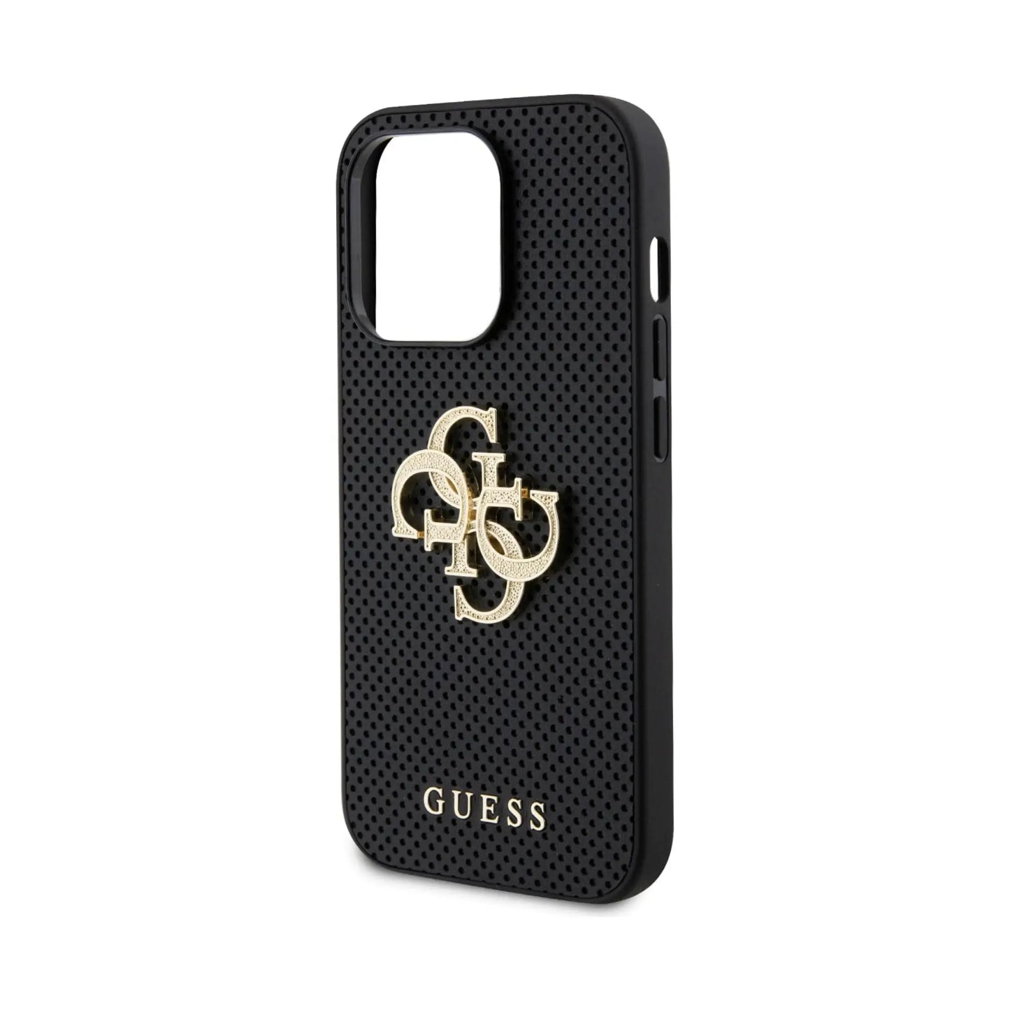 Guess Perforated 4G Glitter, Schwarz - iPhone 15 Pro