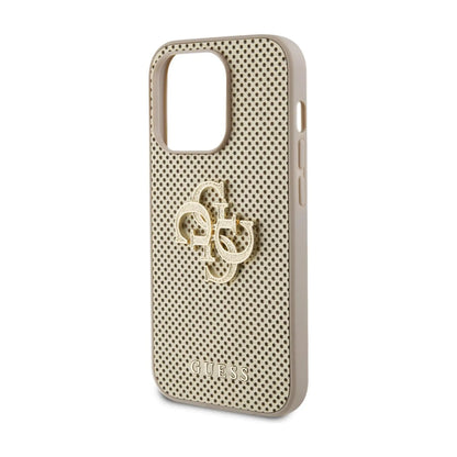 Guess Hülle Perforated 4G Glitter Metal Logo Gold – iPhone 15 Pro