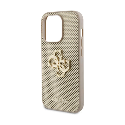 Guess Hülle Perforated 4G Glitter Gold - iPhone 15 Pro Max