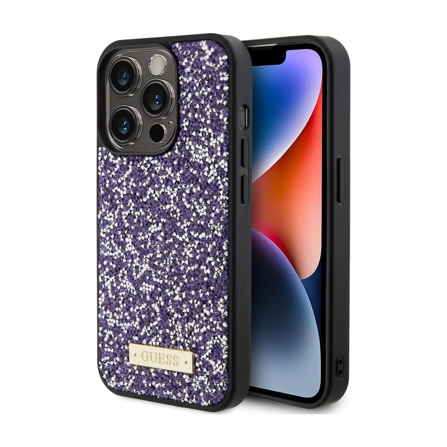 Guess Strass Logo Case, Pink - iPhone 15 Pro