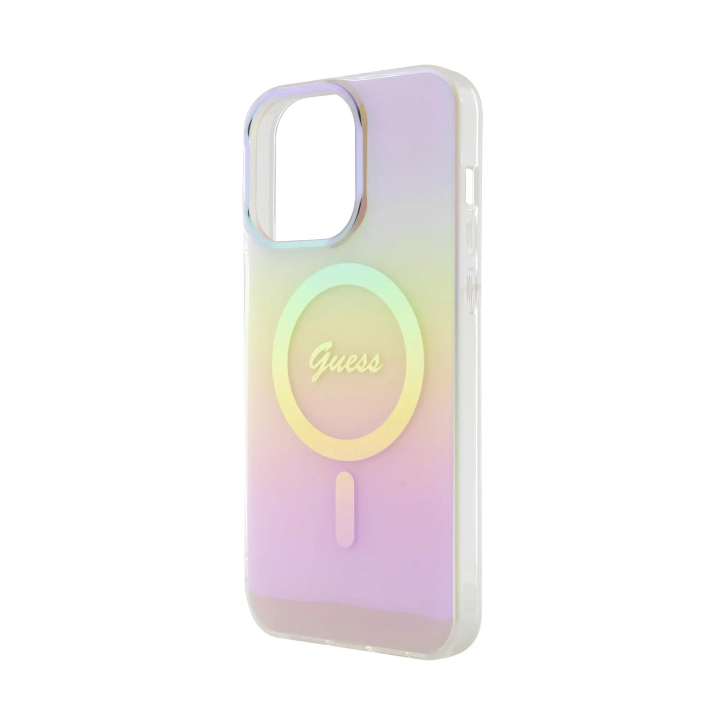 Guess Schillernde Schrift Für Magsafe Rosa - iPhone 15 Pro Max