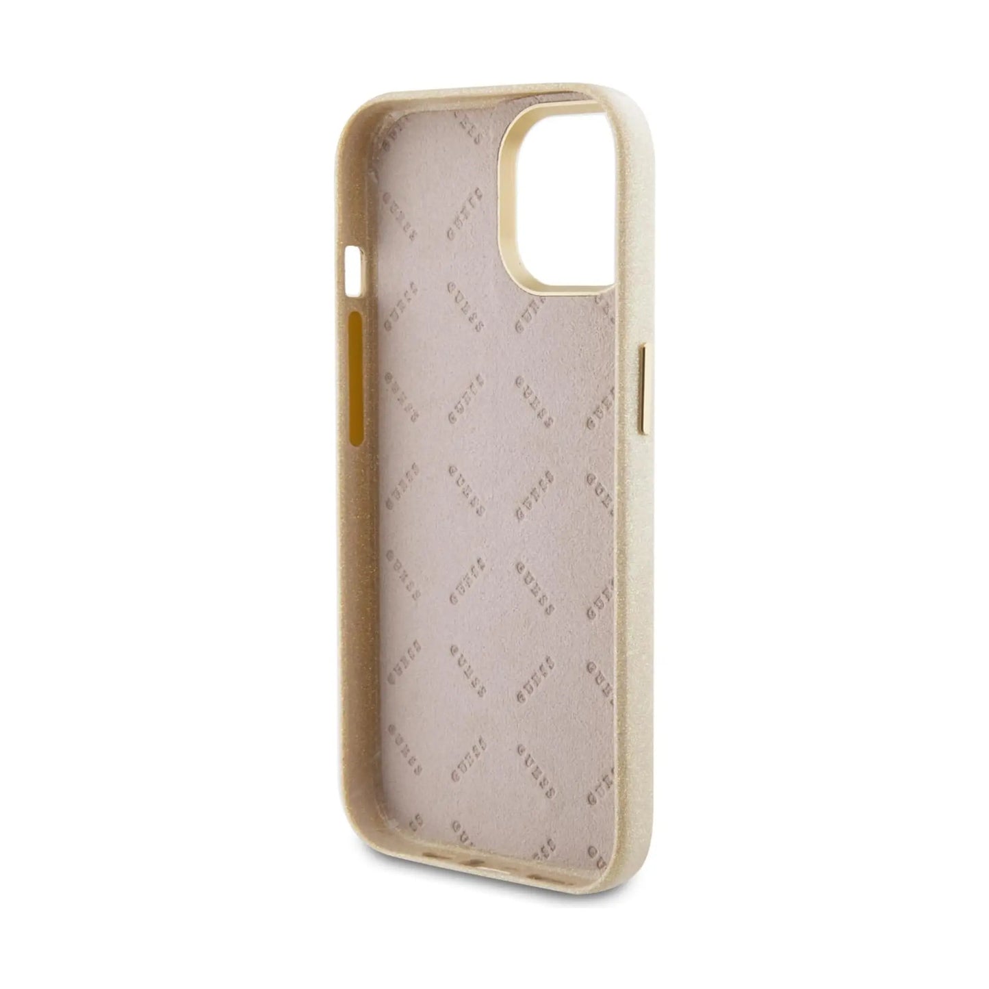 Guess Hülle Glitter Glossy Script Gold - iPhone 15