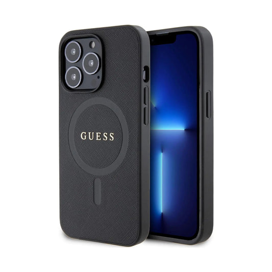 Guess Saffiano Für Magsafe Schwarz - iPhone 13 Pro