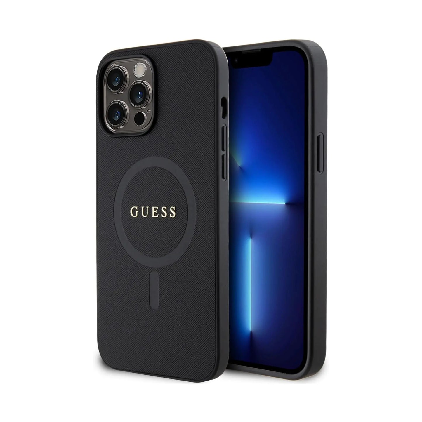 Guess Hülle Saffiano MagSafe Schwarz - iPhone 13 Pro Max
