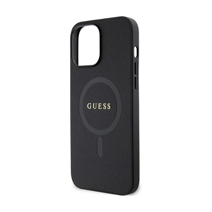 Guess Hülle Saffiano MagSafe Schwarz - iPhone 13 Pro Max