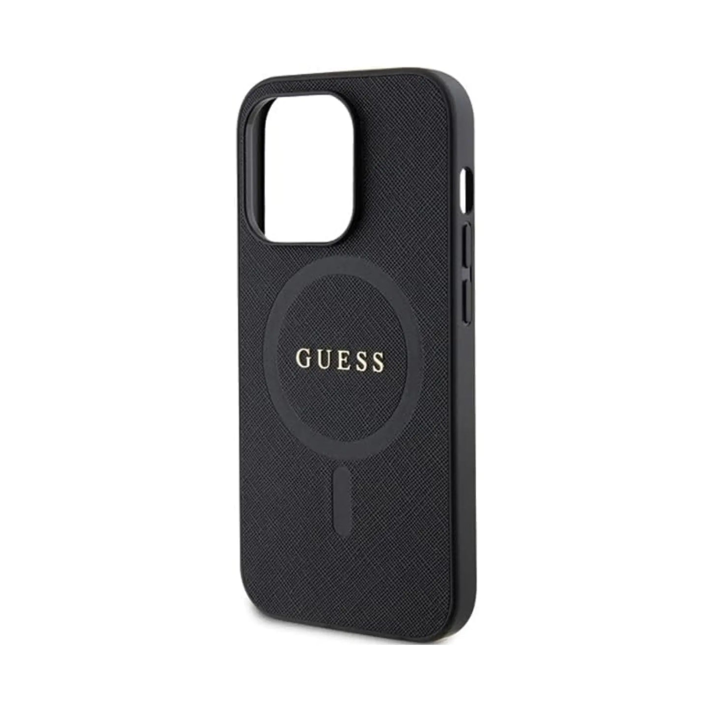Guess iPhone 14 Pro Max Hülle, Schwarz – Saffiano MagSafe