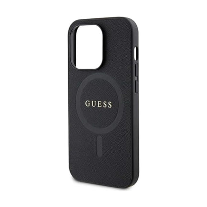 Guess Saffiano Für Magsafe Schwarz - iPhone 15 Pro