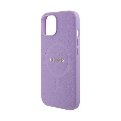 Guess Hülle Saffiano Für Magsafe Lila - iPhone 15 Plus