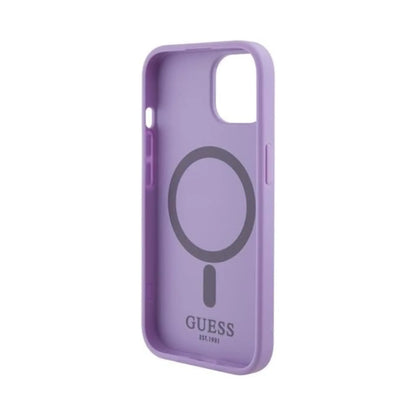 Guess Hülle Saffiano Für Magsafe Lila - iPhone 15 Plus