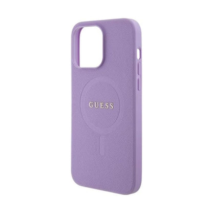 Guess Saffiano Für Magsafe Lila - iPhone 15 Pro