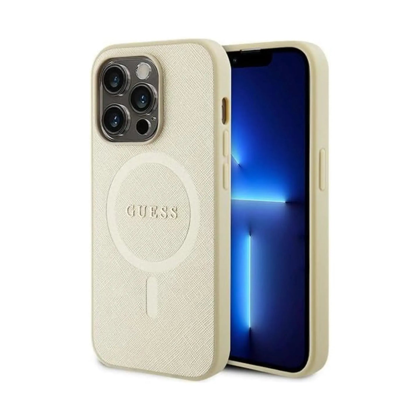 Guess Hülle Saffiano MagSafe Gold - iPhone 15 Pro