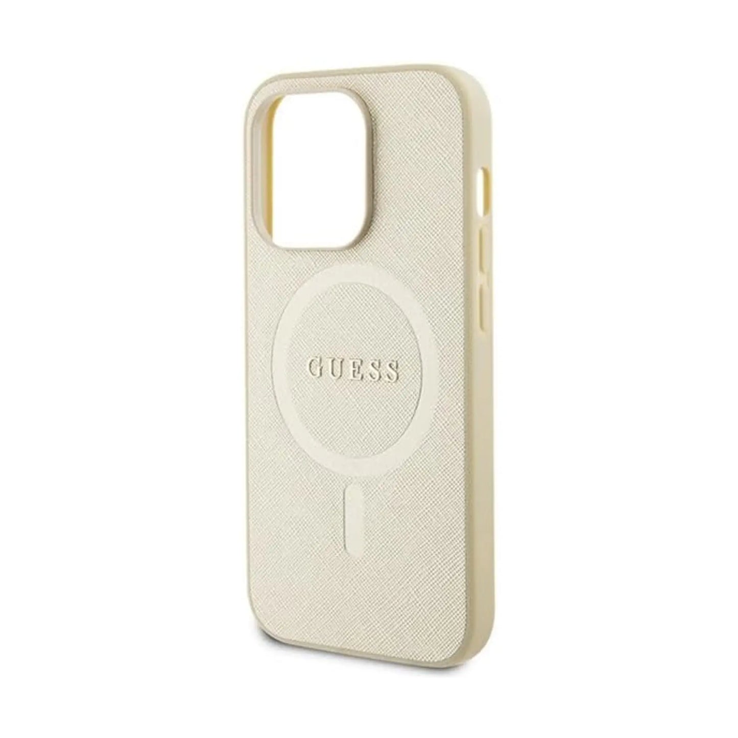 Guess Hülle Saffiano MagSafe Gold - iPhone 15 Pro