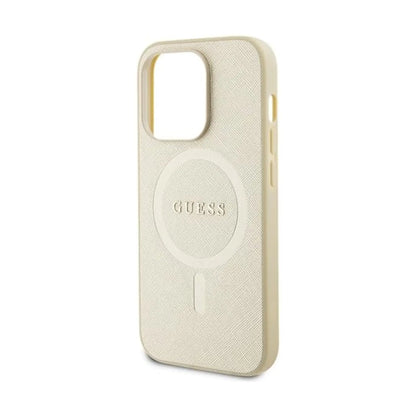 Guess Hülle Saffiano MagSafe Gold - iPhone 15 Pro