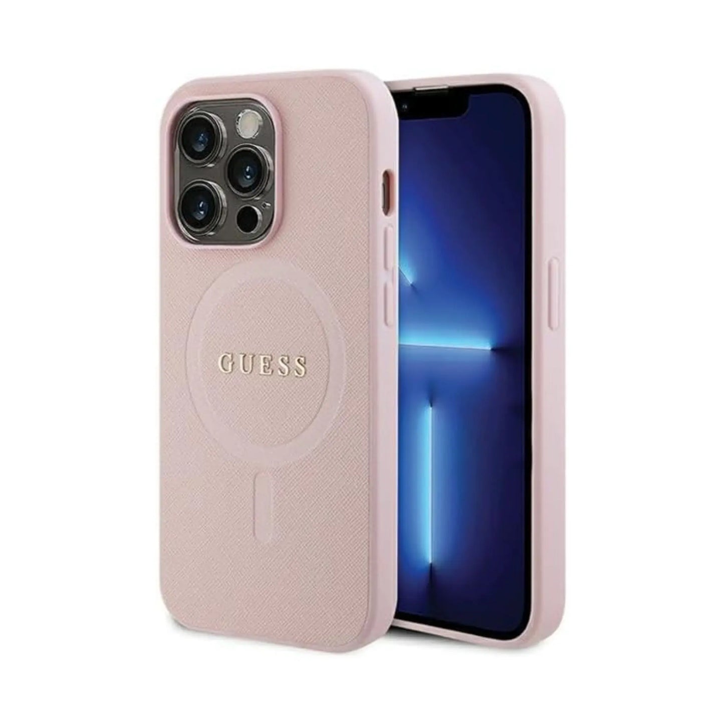 Guess GUHMP13LPSAHMCP Saffiano Für Magsafe Rosa - iPhone 13 Pro / 13