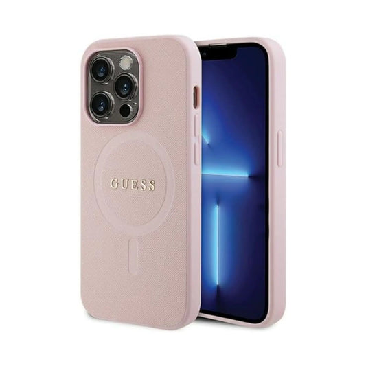 Guess GUHMP13LPSAHMCP Saffiano Für Magsafe Rosa - iPhone 13 Pro / 13
