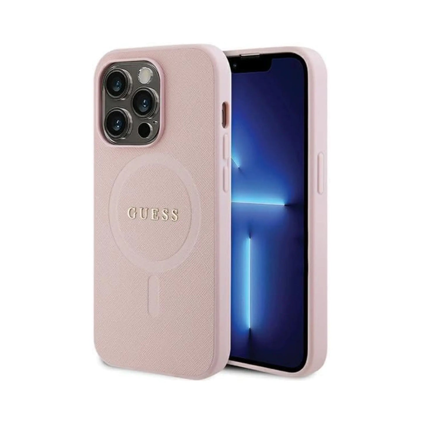 Guess Saffiano Für Magsafe Rosa - iPhone 14 Pro Max