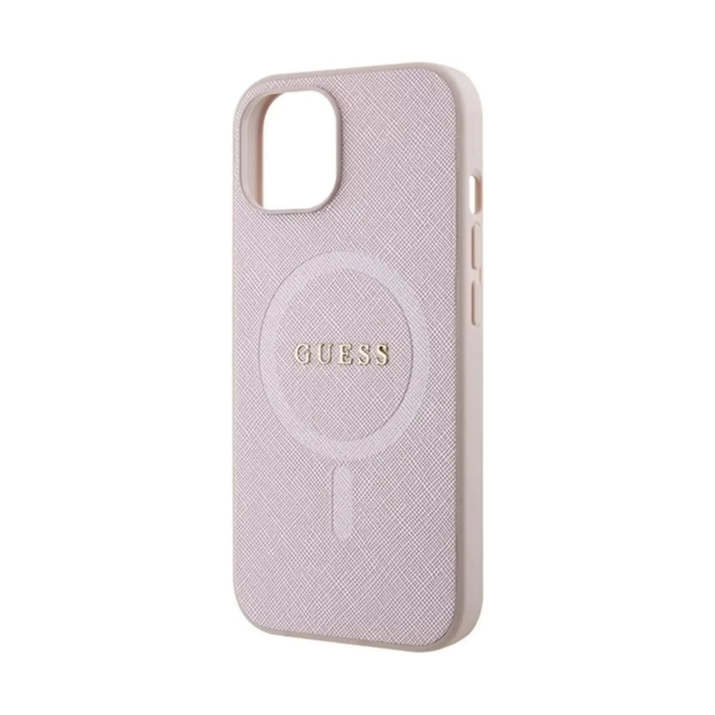Guess Hülle Saffiano MagSafe Pink - iPhone 15