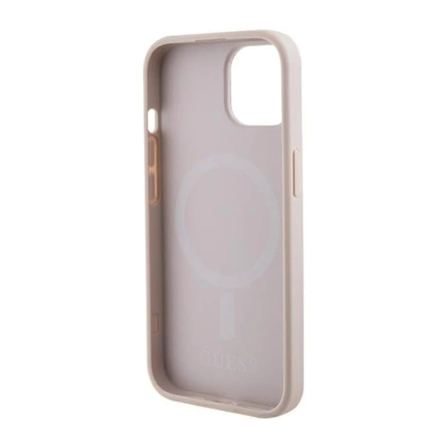 Guess iPhone 15 Plus Hülle, Pink – Saffiano MagSafe
